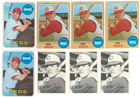 Pete Rose Card & Memorabilia Collection Including Cards, Buttons, Stickers, Sealed Wheaties Box, Signed Programs, 8 x 10 & (2) 11 x 14 Photographs (JSA Auction LOA)